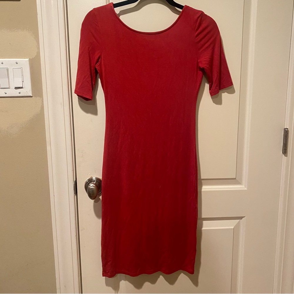 Lulu’s Rust Orange body con dress
